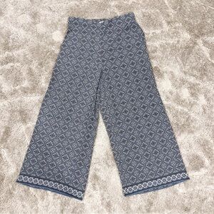 Max Studio | Blue and White Printed Wide-Leg Pants size Medium NWT